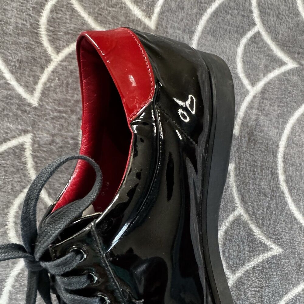 Gucci Black Patent Leather Casual Low Top Lace Up Reflective Men's Shoe Sz 9.5 - Picture 13 of 16